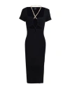 Pinko Woman Midi Dress Black Size Xs Viscose, Polyester