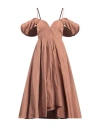 Pinko Woman Midi Dress Brown Size 4 Polyester In Brown