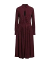 Pinko Woman Midi Dress Burgundy Size 4 Acrylic, Silk In Red