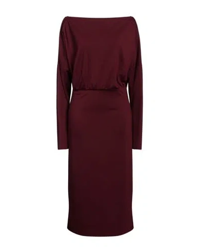 Pinko Woman Midi Dress Burgundy Size 4 Polyamide, Viscose, Elastane In Red