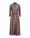 Pinko Woman Midi Dress Camel Size 8 Viscose In Beige