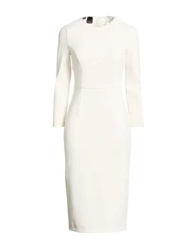 Pinko Woman Midi Dress Cream Size 10 Polyester, Elastane, Cotton, Polyamide In White