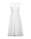 Pinko Woman Midi Dress Cream Size 10 Polyester In White
