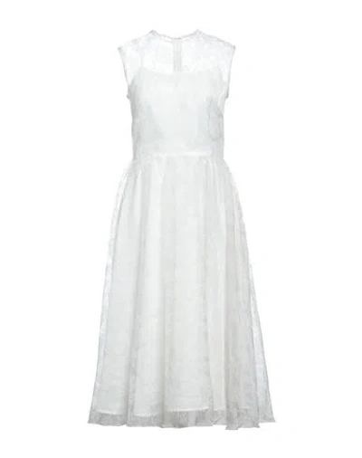 Pinko Woman Midi Dress Cream Size 10 Polyester In White