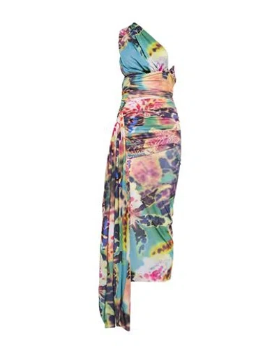 Pinko Woman Midi Dress Dark Purple Size M Nylon, Elastane In Multi