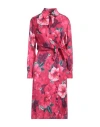 Pinko Woman Midi Dress Fuchsia Size 10 Viscose In Pink