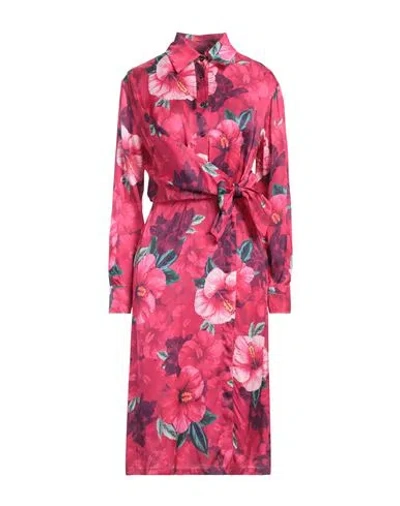 Pinko Woman Midi Dress Fuchsia Size 10 Viscose