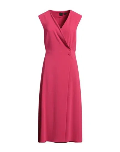 Pinko Woman Midi Dress Fuchsia Size 12 Polyester, Elastane