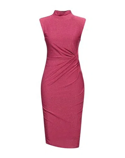Pinko Woman Midi Dress Fuchsia Size Xs Viscose, Polyamide, Polyester, Elastane
