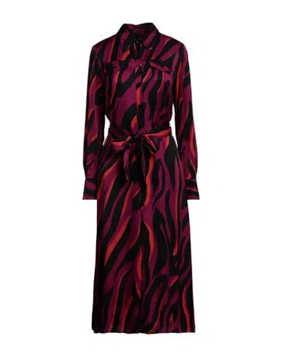 Pinko Woman Midi Dress Garnet Size 2 Viscose In Red