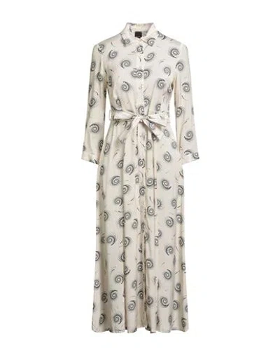 Pinko Woman Midi Dress Ivory Size 10 Viscose In White