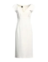 Pinko Woman Midi Dress Ivory Size 2 Viscose, Polyamide, Elastane In White
