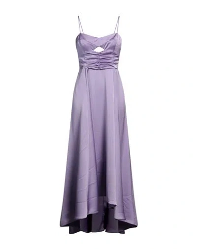 Pinko Woman Midi Dress Lilac Size 10 Polyester In Purple