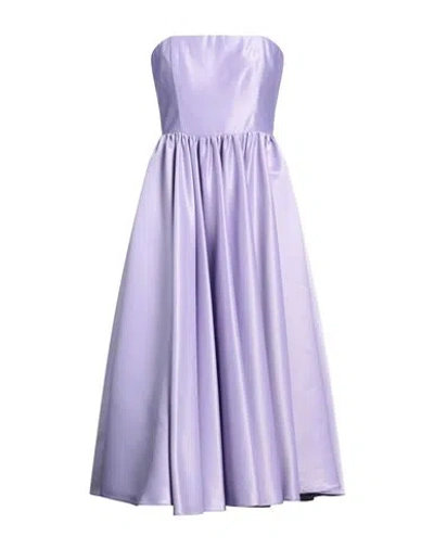 Pinko Woman Midi Dress Lilac Size 6 Polyester In Purple