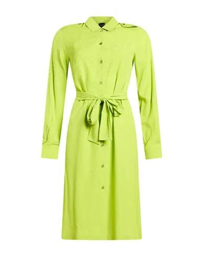 Pinko Woman Midi Dress Lime Green Size 16 Acetate, Silk