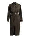 Pinko Woman Midi Dress Military Green Size 10 Lyocell