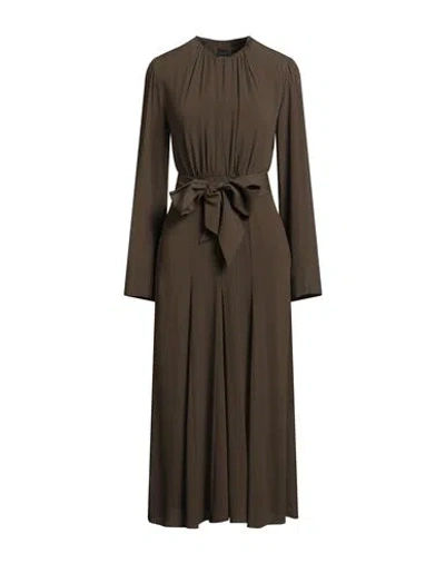 Pinko Woman Midi Dress Military Green Size 4 Acetate, Silk