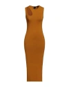 Pinko Woman Midi Dress Mustard Size Xs Viscose, Elastane In Yellow