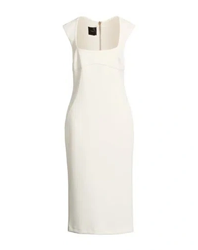Pinko Woman Midi Dress Off White Size 8 Polyester, Elastane
