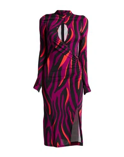 Pinko Woman Midi Dress Plum Size S Viscose, Elastane In Purple