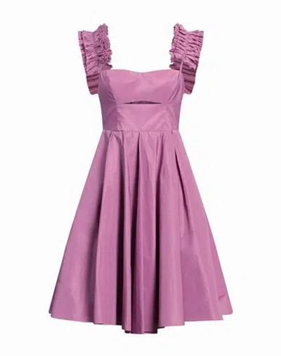 Pinko Woman Midi Dress Purple Size 8 Polyester