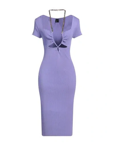 Pinko Woman Midi Dress Purple Size S Viscose, Polyester