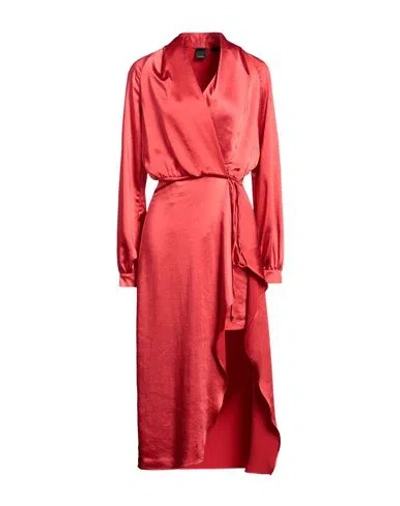 Pinko Woman Midi Dress Red Size 8 Polyester