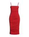 Pinko Woman Midi Dress Red Size L Viscose, Elastane