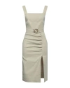 Pinko Woman Midi Dress Sage Green Size 10 Linen, Viscose, Elastane In Green