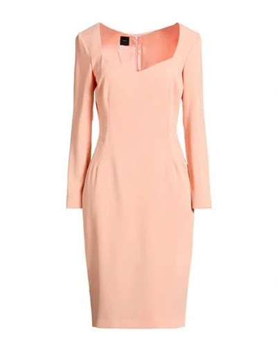 Pinko Woman Midi Dress Salmon Pink Size 6 Polyester, Elastane