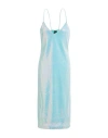 Pinko Woman Midi Dress Turquoise Size 10 Polyester In Blue