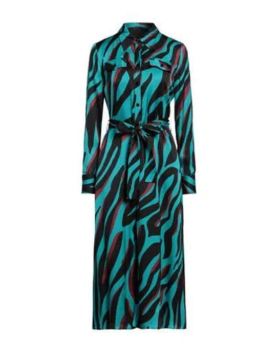 Pinko Woman Midi Dress Turquoise Size 10 Viscose In Blue