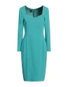 Pinko Woman Midi Dress Turquoise Size 8 Polyester, Elastane In Blue
