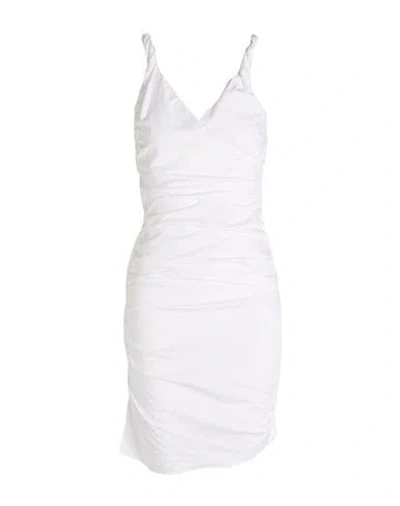 Pinko Woman Midi Dress White Size 2 Cotton, Elastane