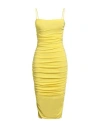 Shop Pinko Woman Midi Dress Yellow Size S Viscose