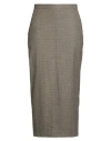 Pinko Woman Midi Skirt Beige Size 10 Wool, Viscose, Polyester, Elastane In Multi