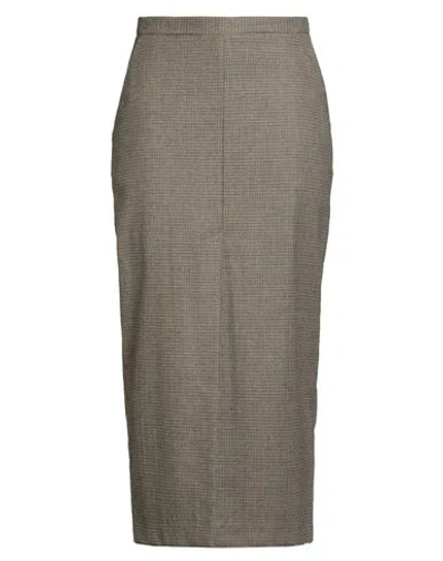 Pinko Woman Midi Skirt Beige Size 10 Wool, Viscose, Polyester, Elastane In Multi