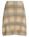 Pinko Woman Midi Skirt Beige Size Onesize Polyamide, Wool, Mohair Wool In Sand