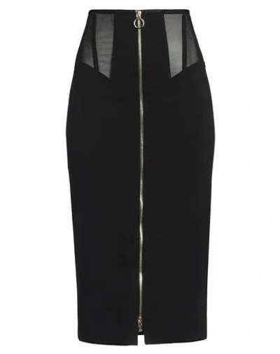 Pinko Woman Midi Skirt Black Size 4 Viscose, Polyamide, Elastane, Cotton