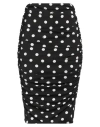 Pinko Ruched Polka Dot-print Skirt In Black