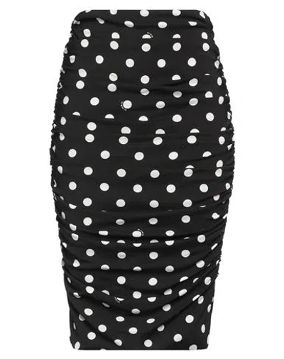 Pinko Ruched Polka Dot-print Skirt In Black