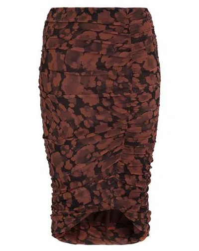 Pinko Woman Midi Skirt Brown Size Xs Polyamide