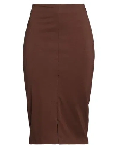 Pinko Woman Midi Skirt Chocolate Brown Size 4 Viscose, Nylon, Elastane