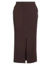 Pinko High Waist Midi Skirt With Rear Pockets In Brown