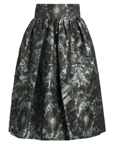 Pinko Woman Midi Skirt Dark Green Size 6 Polyester, Metallic Fiber, Polyamide
