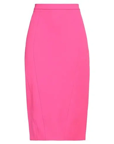 Pinko Woman Midi Skirt Fuchsia Size 6 Polyester, Elastane