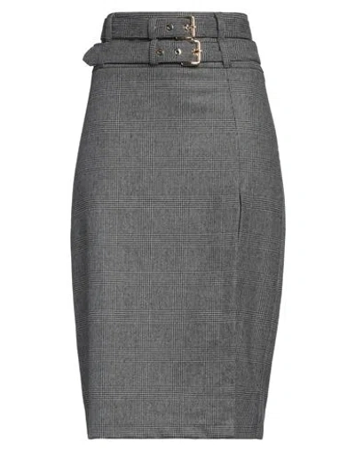 Pinko Woman Midi Skirt Grey Size 8 Polyester, Acrylic, Wool, Viscose, Elastane In Gray