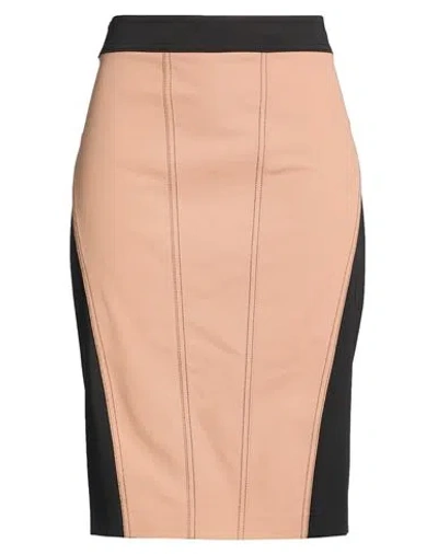 Pinko Woman Midi Skirt Light Brown Size 0 Viscose, Polyamide, Elastane In Multi