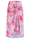 Pinko Draped Floral-print Midi Skirt In Purple