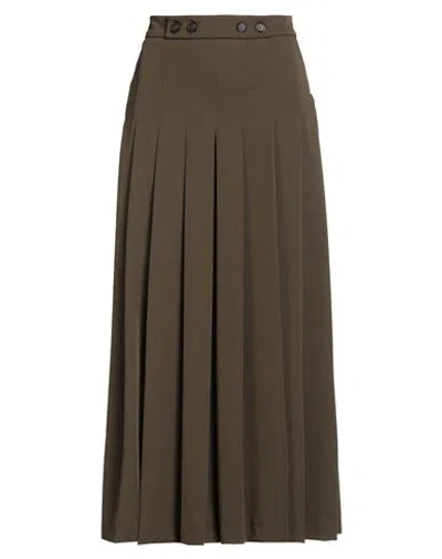 Pinko Woman Midi Skirt Military Green Size 8 Polyester, Viscose, Elastane